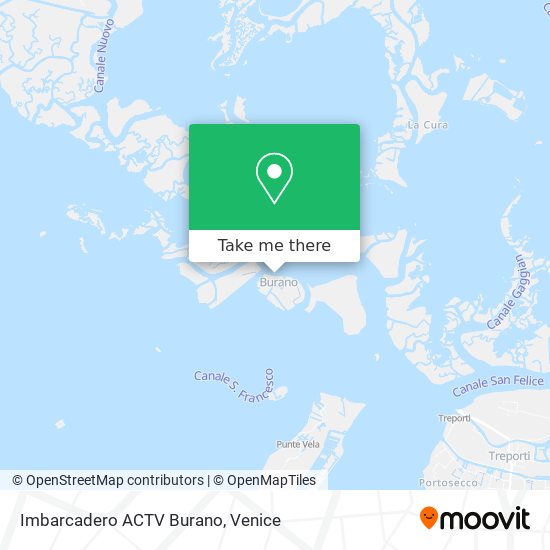 Imbarcadero ACTV Burano map