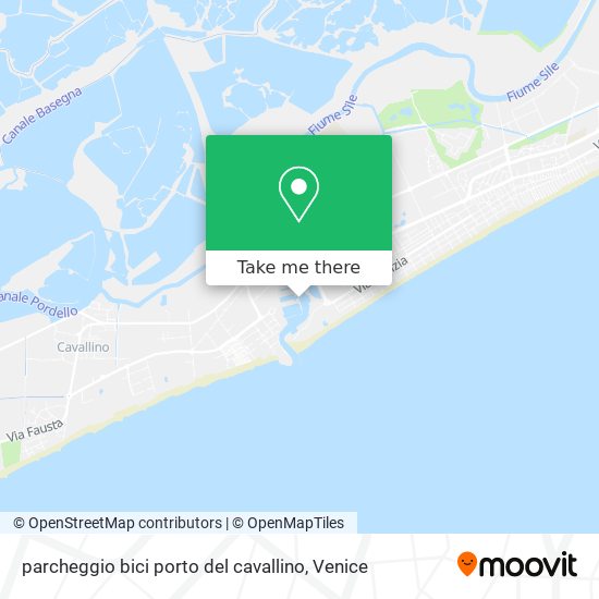 parcheggio bici porto del cavallino map