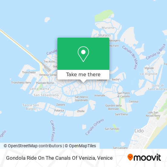 Gondola Ride On The Canals Of Venizia map