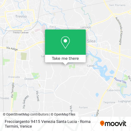 Frecciargento 9415 Venezia Santa Lucia - Roma Termini map