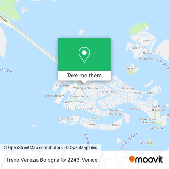 Treno Venezia Bologna Rv 2243 map