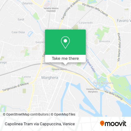 Capolinea Tram via Cappuccina map