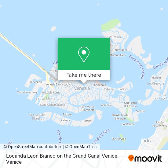 Locanda Leon Bianco on the Grand Canal Venice map