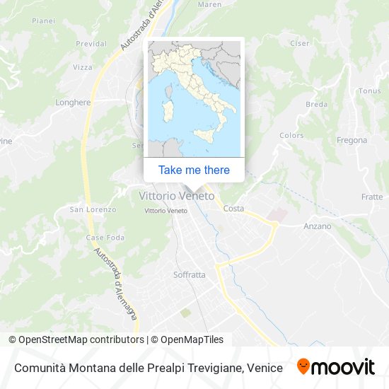 Comunità Montana delle Prealpi Trevigiane map