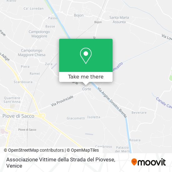 Associazione Vittime della Strada del Piovese map