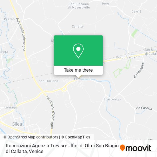 Itacurazioni Agenzia Treviso-Uffici di Olmi San Biagio di Callalta map