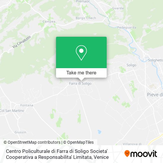 Centro Policulturale di Farra di Soligo Societa' Cooperativa a Responsabilita' Limitata map