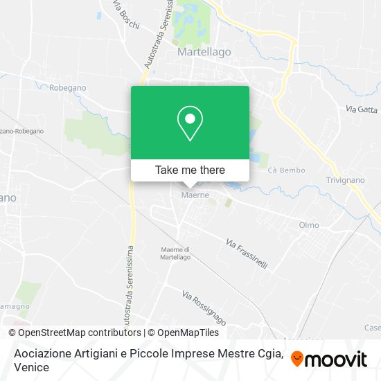 Aociazione Artigiani e Piccole Imprese Mestre Cgia map