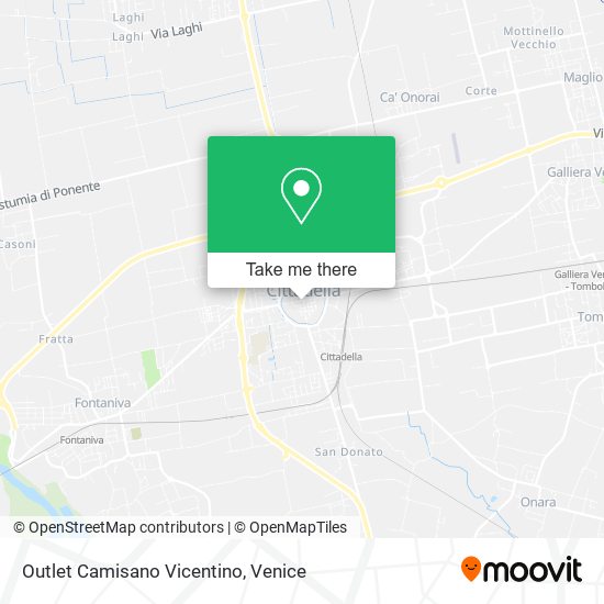 Outlet Camisano Vicentino map
