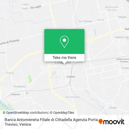 Banca Antonveneta Filiale di Cittadella Agenzia Porta Treviso map