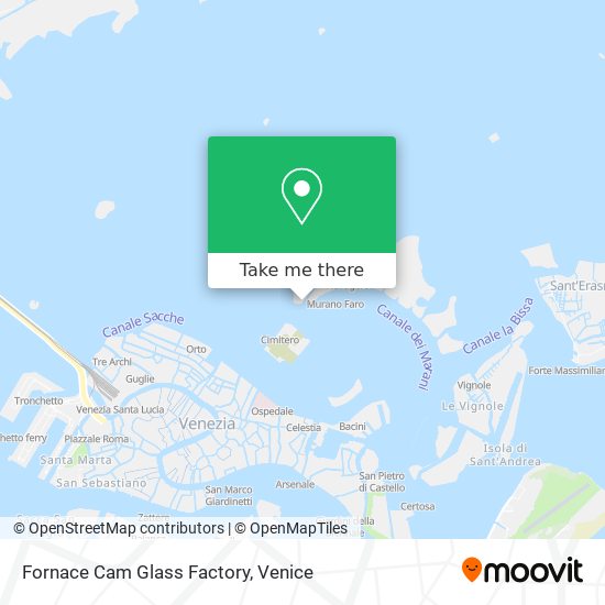 Fornace Cam Glass Factory map
