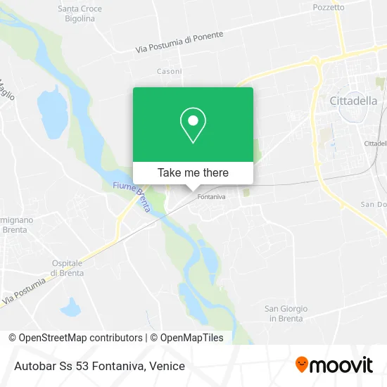 Autobar SS 53 Fontaniva map
