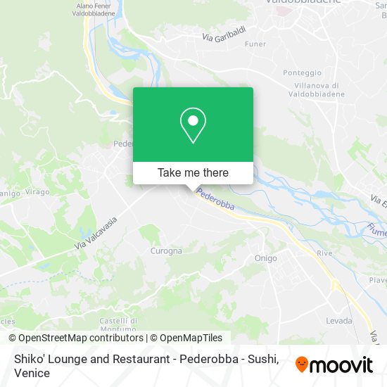 Shiko' Lounge and Restaurant - Pederobba - Sushi map
