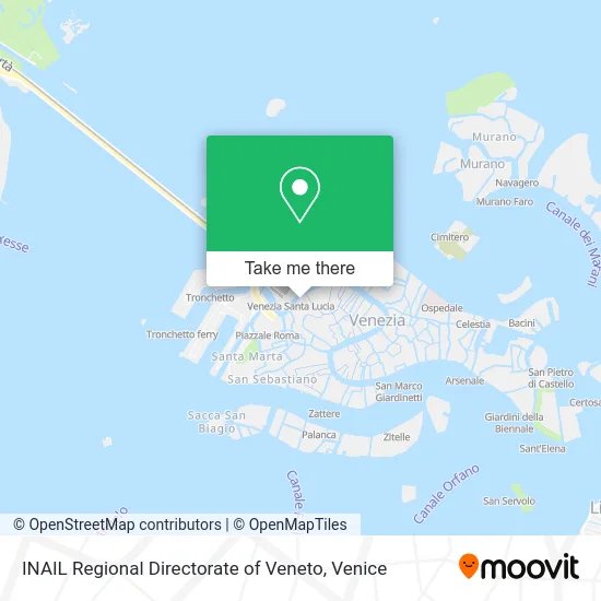 INAIL Regional Directorate of Veneto map