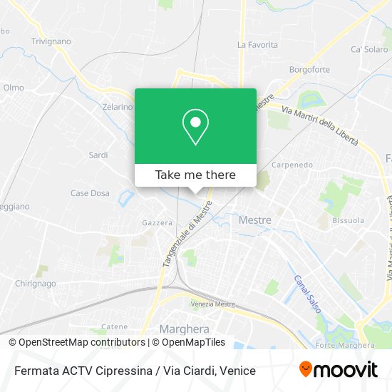 Fermata ACTV Cipressina / Via Ciardi map