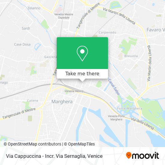 Via Cappuccina - Incr. Via Sernaglia map