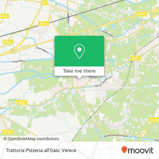 Trattoria Pizzeria all'Oasi, Via Damiano Chiesa, 100 Mira map