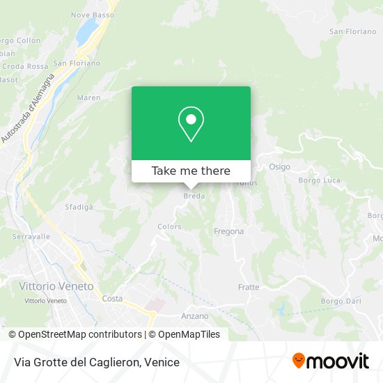 Via Grotte del Caglieron map