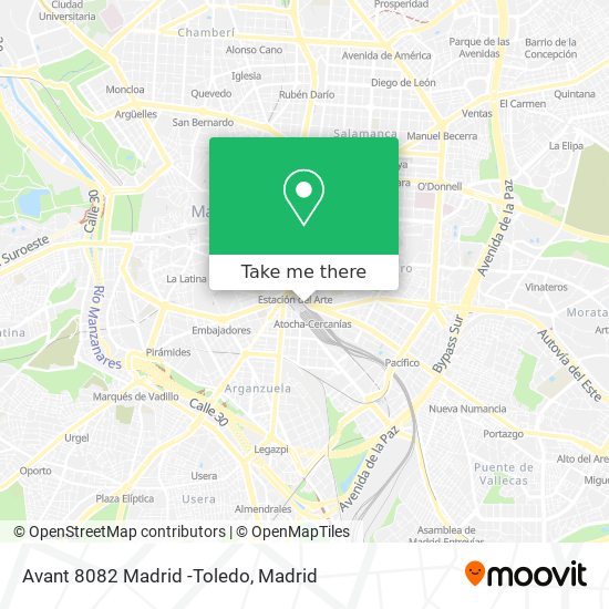 Avant 8082 Madrid -Toledo map