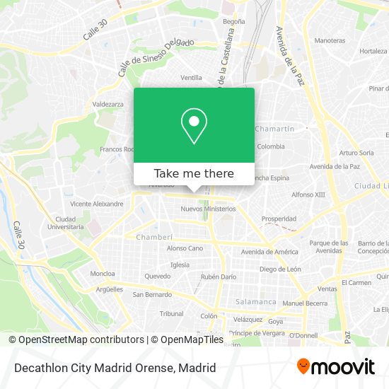 Decathlon City Madrid Orense map