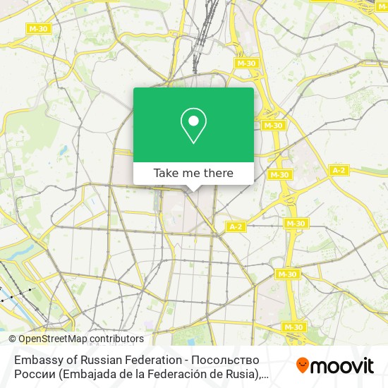 mapa Embassy of Russian Federation - Посольство России (Embajada de la Federación de Rusia)