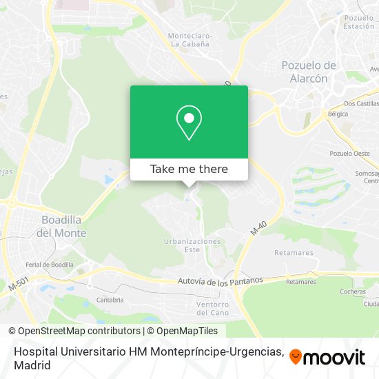 mapa Hospital Universitario HM Montepríncipe-Urgencias
