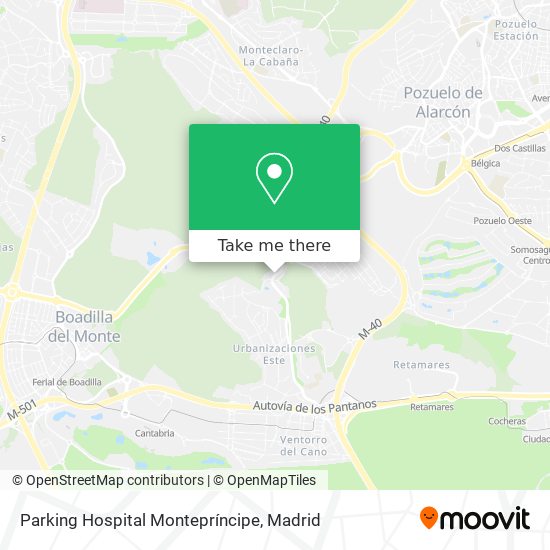 Parking Hospital Montepríncipe map