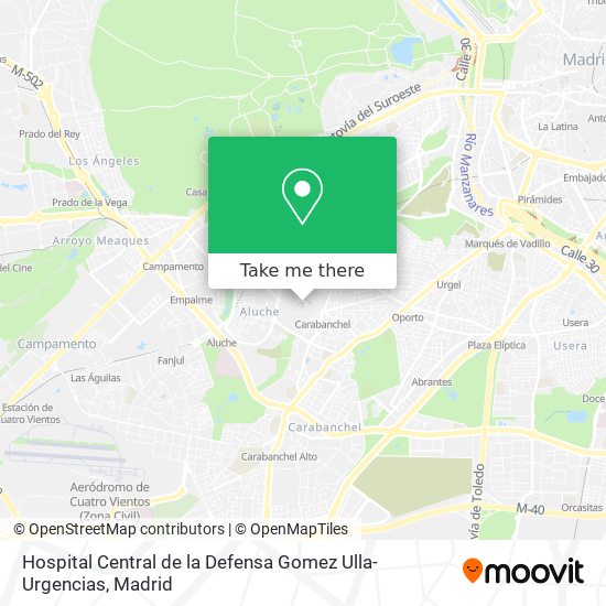 mapa Hospital Central de la Defensa Gomez Ulla-Urgencias