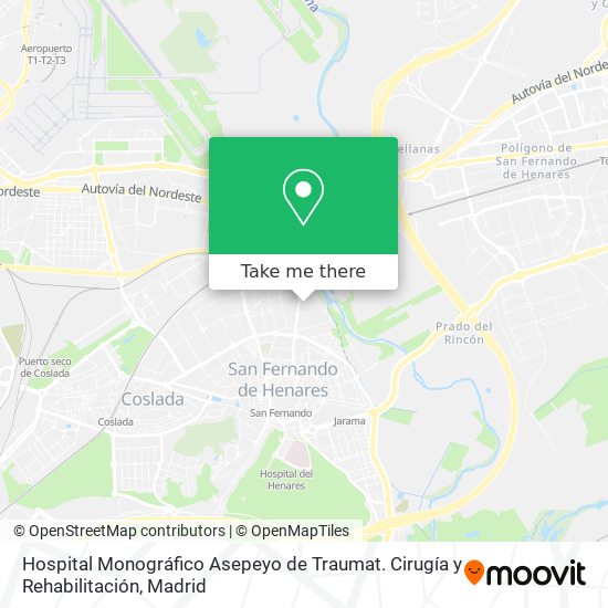 Hospital Monográfico Asepeyo de Traumat. Cirugía y Rehabilitación map