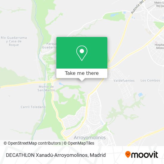 mapa DECATHLON Xanadú-Arroyomolinos