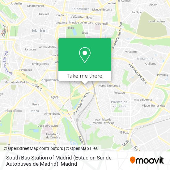 South Bus Station of Madrid (Estación Sur de Autobuses de Madrid) map