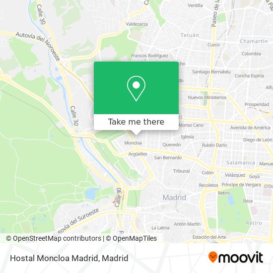 Hostal Moncloa Madrid map