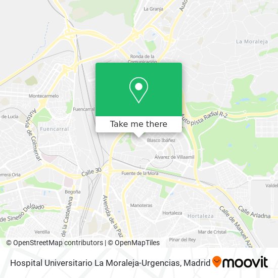 Hospital Universitario La Moraleja-Urgencias map