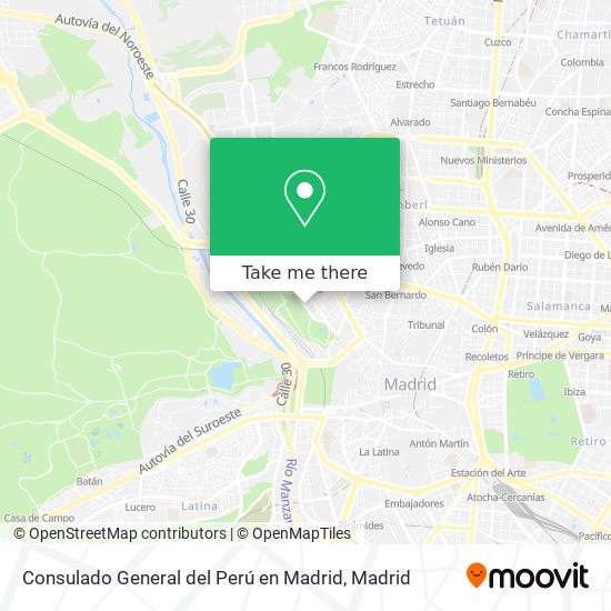 Consulado General del Perú en Madrid map