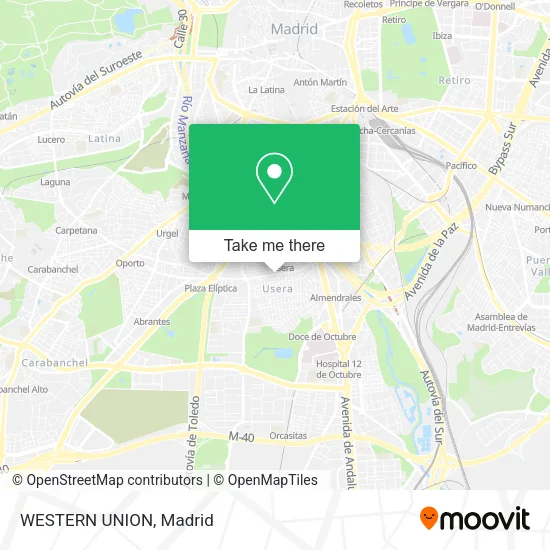 mapa WESTERN UNION