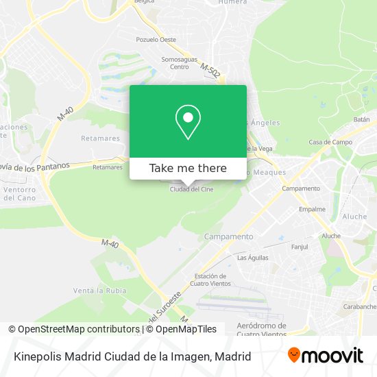 Kinepolis Madrid Ciudad de la Imagen map