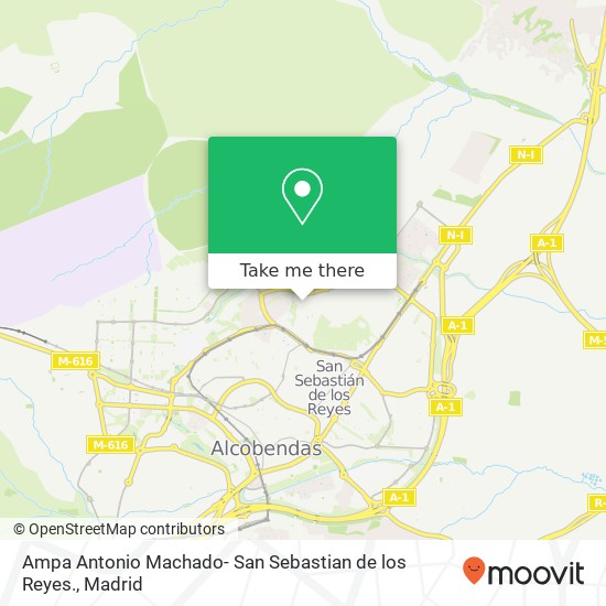 Ampa Antonio Machado- San Sebastian de los Reyes. map