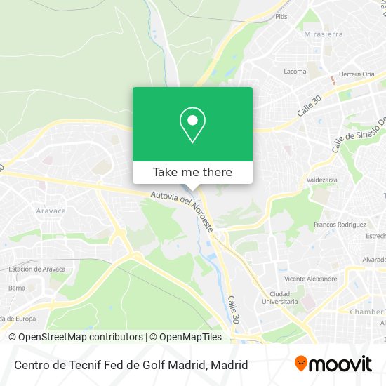mapa Centro de Tecnif Fed de Golf Madrid