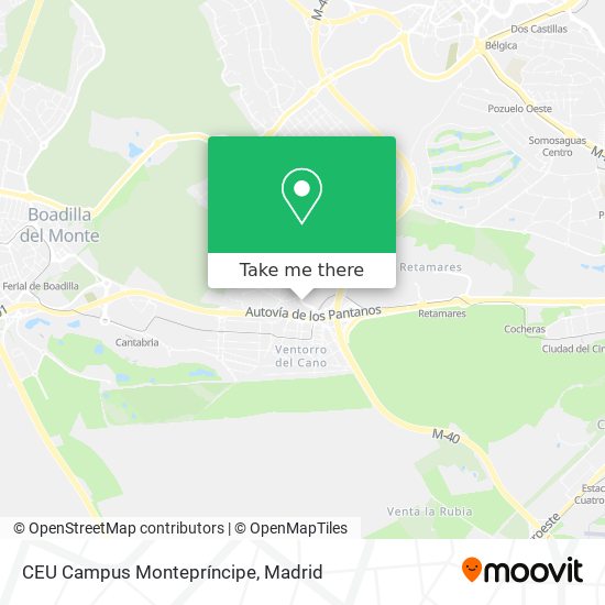 mapa CEU Campus Montepríncipe