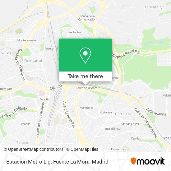 mapa Estación Metro Lig. Fuente La Mora