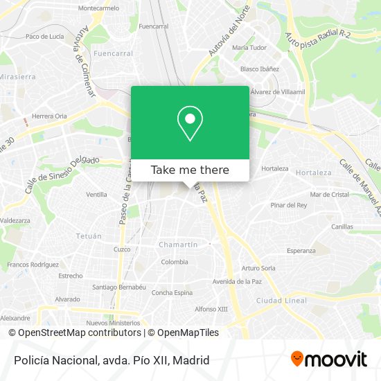 Policía Nacional, avda. Pío XII map