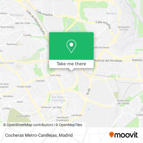 Cocheras Metro-Canillejas map