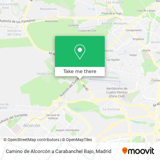 mapa Camino de Alcorcón a Carabanchel Bajo