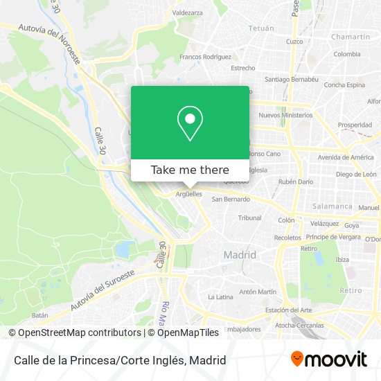 Calle de la Princesa / Corte Inglés map