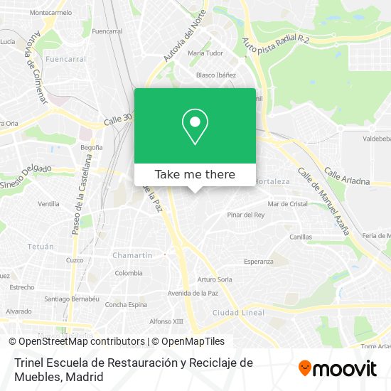 Trinel Escuela de Restauración y Reciclaje de Muebles map