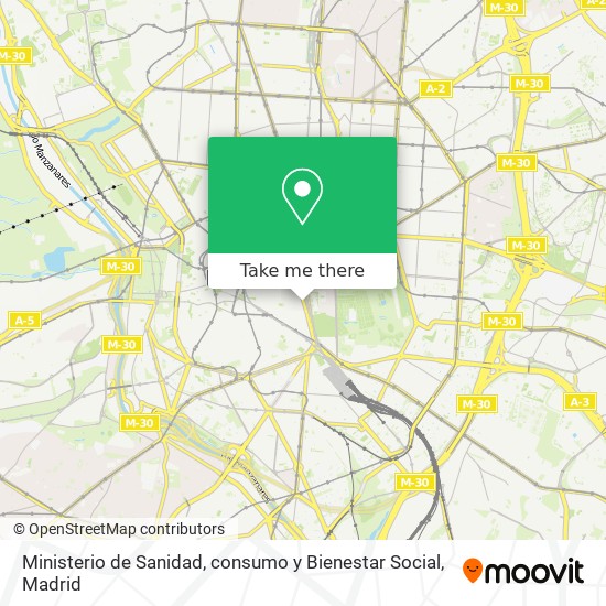 Ministerio de Sanidad, consumo y Bienestar Social map