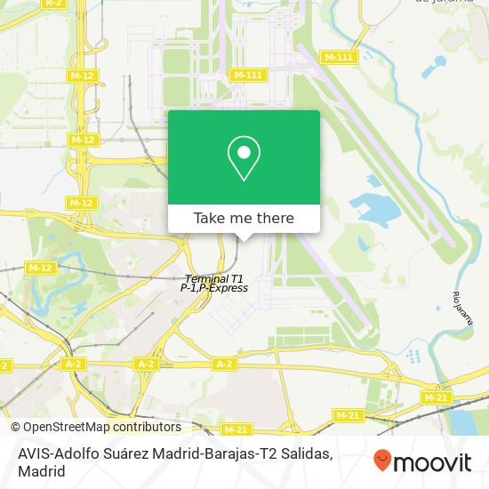 AVIS-Adolfo Suárez Madrid-Barajas-T2 Salidas map