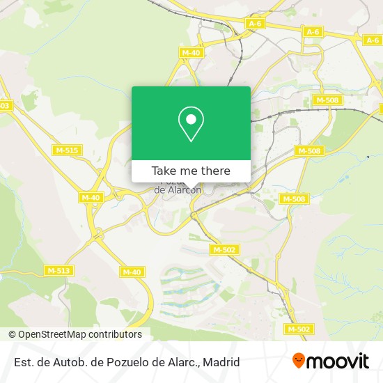 mapa Est. de Autob. de Pozuelo de Alarc.