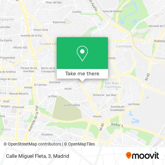 Calle Miguel Fleta, 3 map