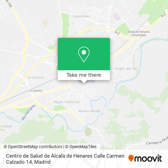 mapa Centro de Salud de Alcalá de Henares Calle Carmen Calzado 14